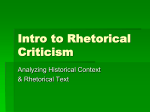 Intro to Rhetorical Criticism