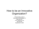 How to be an Innovative Organization?