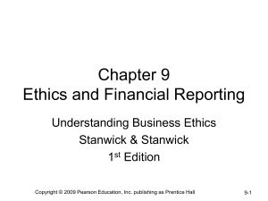 Chapter 9 Ethics and Financial Reporting