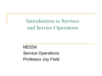 Introduction to Services and Service Operations