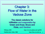 Next adventure: The Flow of Water in the Vadose Zone