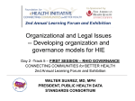 Organizational and Legal Issues - Public Health Data Standards