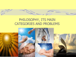 01. Philosophy, its main categories and problems