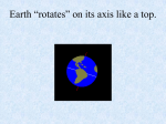 Earth “rotates” on its axis like a top.