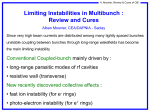 Limiting instabilities in multibunch : review and cures