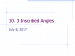 10. 3 Inscribed Angles