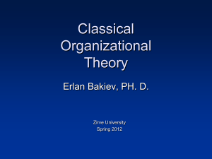 Classical Organizational Theory