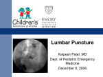 Lumbar Puncture - Emory Department of Pediatrics