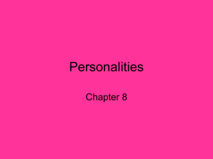 Chapter 8 Personalities PPT