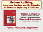 Ch. 1 Auditing and the Public Accounting Profession