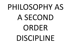 philosophy as a second order discipline