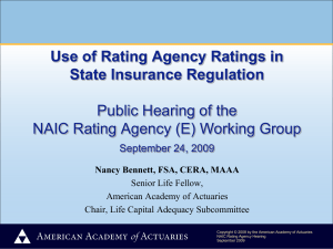 Use of Ratings in Insurance Industry