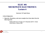 ELEC 401 – Microwave Electronics