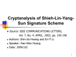 Cryptanalysis of Shieh-Lin-Yang