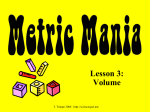 Metric Units Volume - Warren County Public Schools