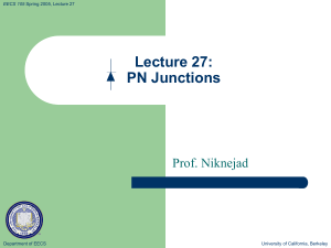 Lecture 27: PN Junctions - EECS: www