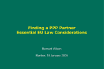 Bernard Wilson: Finding a PPP Partner Essential EU Law