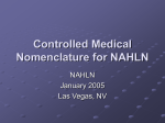 Controlled Medical Vocabulary in NAHLN