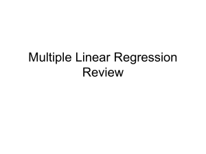 Multiple Linear Regression Review