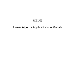 Linear Algebra Applications in MATLAB