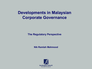 Regulating the Malaysian Capital Market