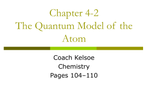 Chapter 4-2 The Quantum Model of the Atom
