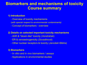 Biomarkery a mechanismy toxicity