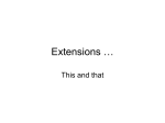 Extensions …