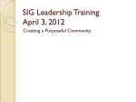 SIG Leadership Training