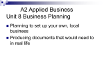 Unit 8 Business Planning