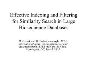 Indexing and Filtering for Similarity Search