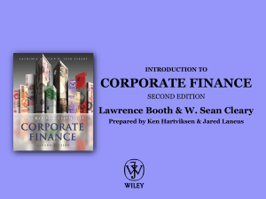 Chapter 1: An Introduction to Corporate Finance