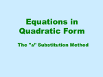 Quad u Substitution Method