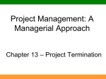 Chapter 13: Project Termination