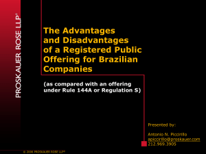 Advantages and Disadvantages of a Registered Public