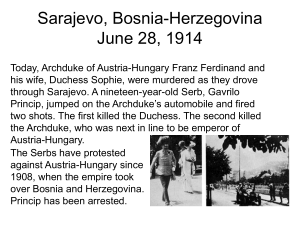 Sarajevo, Bosnia-Herzegovina June 28, 1914