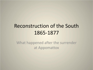 Reconstruction of the South 1865-1877