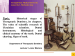 01 Historical stages of Therapeutic Dentistry, its chapters