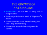 the growth of nationalism
