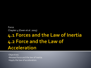 4.1 Forces and the Law of Inertia