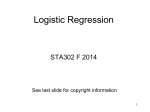 Logistic Regression - Department of Statistical Sciences