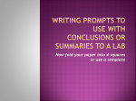 Writing Prompts to use with conclusions or summaries to a lab