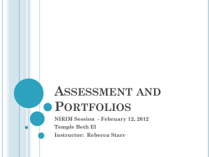 Assessment and Portfolios - nirimtechnology