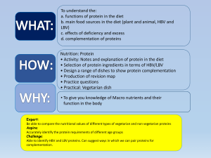 year 10 high and low biological value proteins