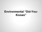 Environmental *Did-You-Knows*