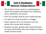 Mexican Independence Vocabulary