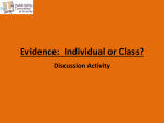 Evidence: Individual or Class? Discussion Activity