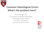 Common Toxicological Errors: What*s the problem