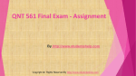 QNT 561 Final Exam - Assignment