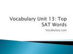 Vocabulary Unit 13: Top SAT Words